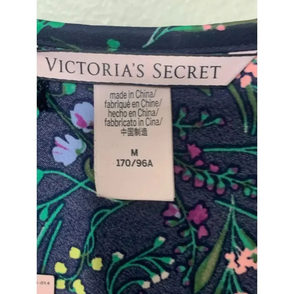 Victoria's Secret Satin Ditsy Floral Romper Shorts One Piece sz M NEW W‎ Tags